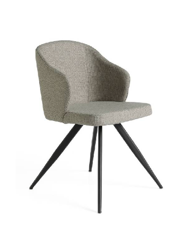 Chaise de salle à manger rembourrée en tissu gris Angel Cerda Jusqu'à 80% De Réduction