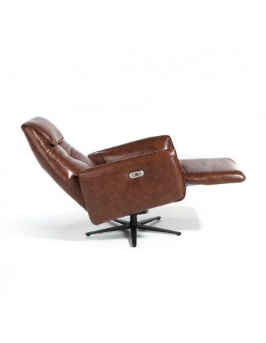 Fauteuil pivotant cuir marron Angel Cerda français