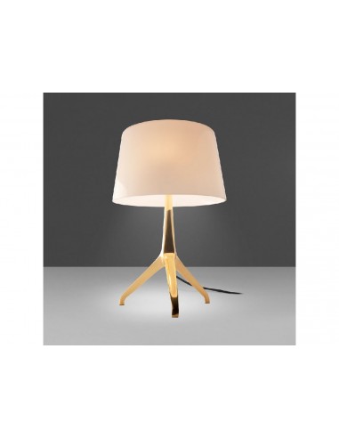 Lampe de table en acier doré et verre teinté blanc 8062 Angel Cerdá est présent 