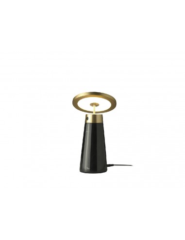 Lampe de table en marbre nero marquina et acier poli doré  8028 Angel Cerdá destockage