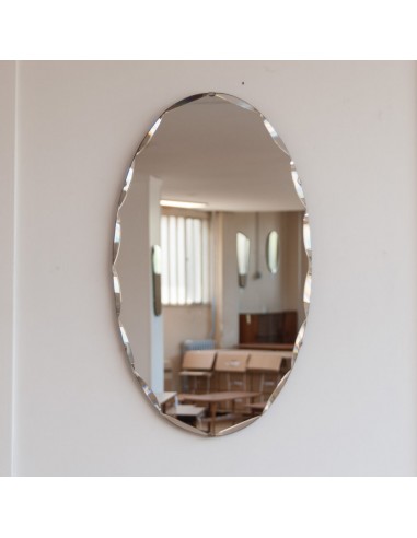 Miroir Art déco biseauté ovale Profitez des Offres !