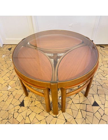 Table basse ronde gigogne rembourrage situé sous