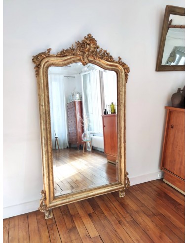 Grand miroir en bois et stuc doré de style Louis XV livraison gratuite