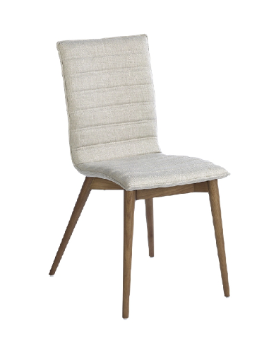 Chaise rembourrée en tissu avec pieds en bois couleur noyer Angel Cerda Le MVP de beaucoup